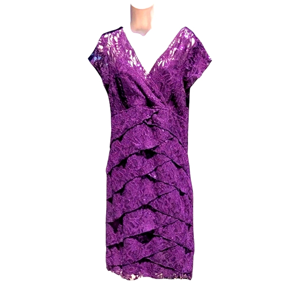 Scarlett Nite Purple Tiered Ruffled Midi Dress